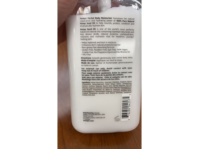 Hempz Herbal Body Moisturizer, Passionfruit Punch, 17 fl oz/500 mL