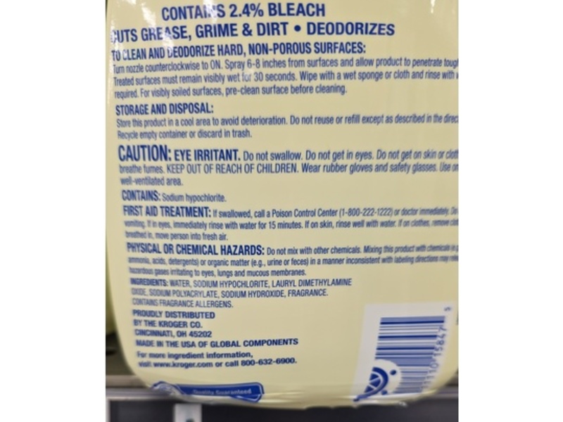 Kroger All Purpose Cleaner, Bleach, 32 fl oz/946 mL