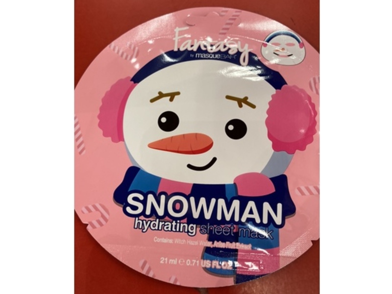 Fantasy Hydrating Sheet Mask, Snowman, 0.71 fl oz/21 mL