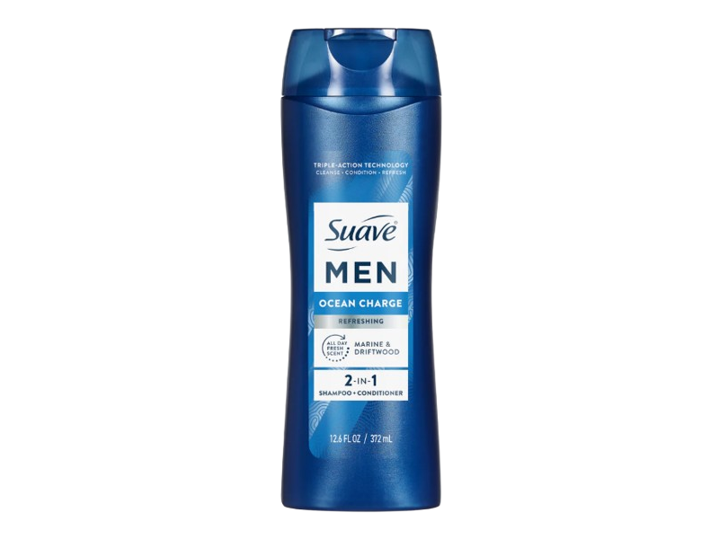 Suave Men Refreshing 2-in-1 Shampoo + Conditioner, Ocean Charge, 12.6 fl oz/372 mL