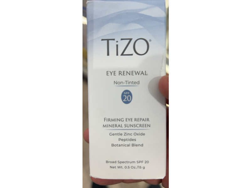 Tizo Eye Renewal Non-Tinted Firming Eye Repair Mineral Sunscreen, SPF 20, 0.5 oz/15 g