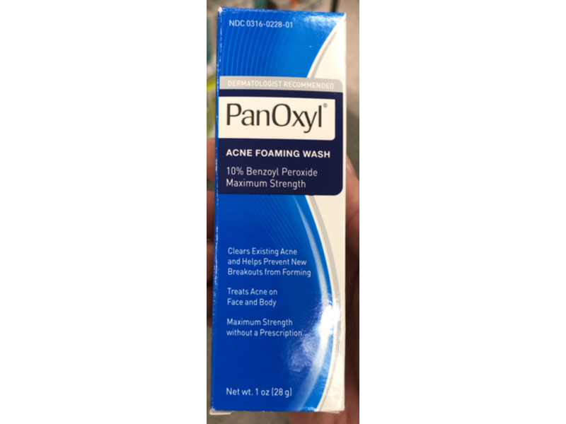 PanOxyl Acne Foaming Wash 10% Benzoyl Peroxide, 1 oz/28 g