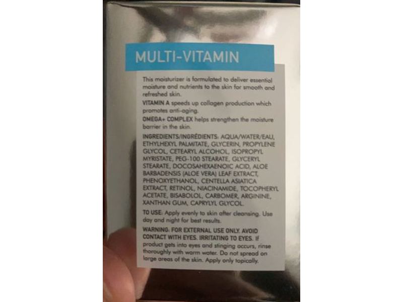 Global Beauty Care Multi-Vitamin Moisturizer, Vitamins A & Omega + Complex, 1.7 oz/50 mL