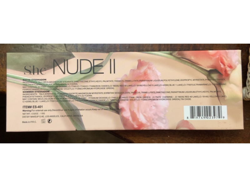 She Eyeshadow Palette, Nude II, 0.52 oz/15 g
