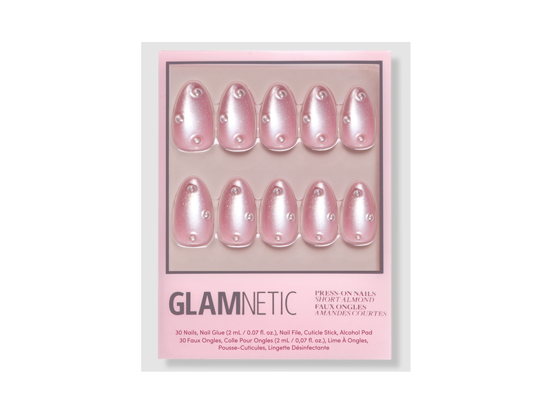Glamnetic Press On Nails Fake Nails, Pearl Me Softly, 15 Sizes 30 Nail Kit