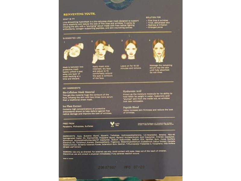 City Beauty Line-Smoothing HydroMask, Plumping & Smoothing, 0.84 fl oz/25 ml, Pack Of 5