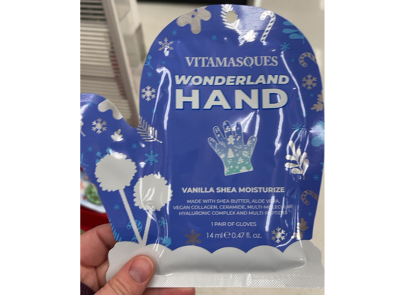 Vitamasques Wonderland Hand Mask, Vanilla Shea Moisturize, 0.47 fl oz/14 mL, 1 Pair