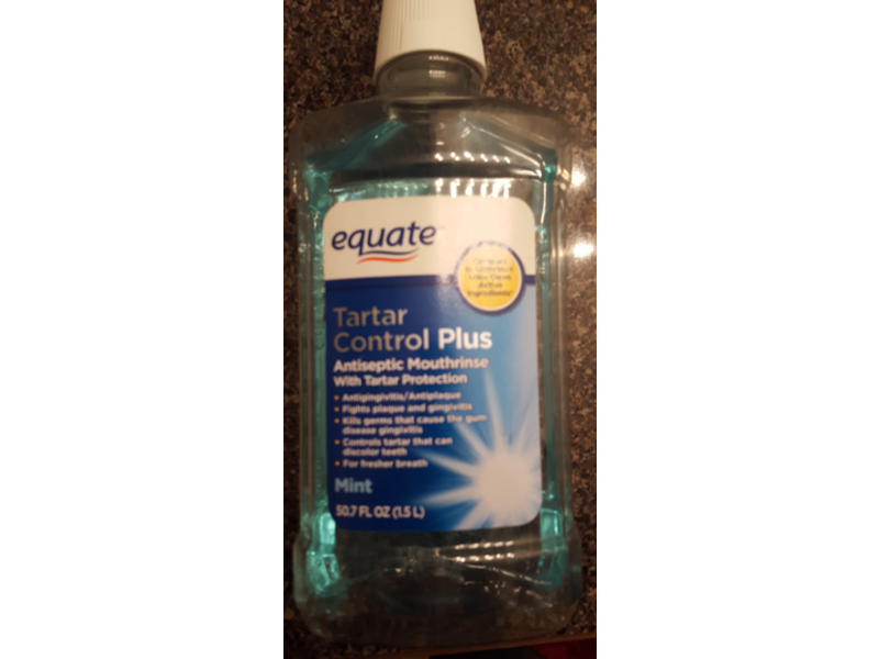 Equate Tartar Control Plus Antiseptic Mouthrinse, Mint, 50.7 fl oz/1.5 L