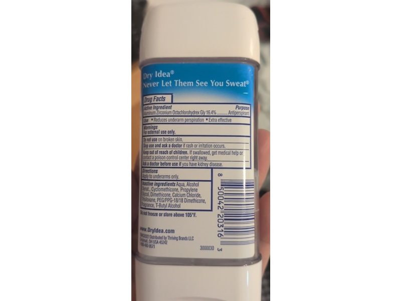 Dry Idea Advanced Dry Antiperspirant & Deodorant Gel Clear, Powder Fresh, 3 oz/85 g, Pack Of 4