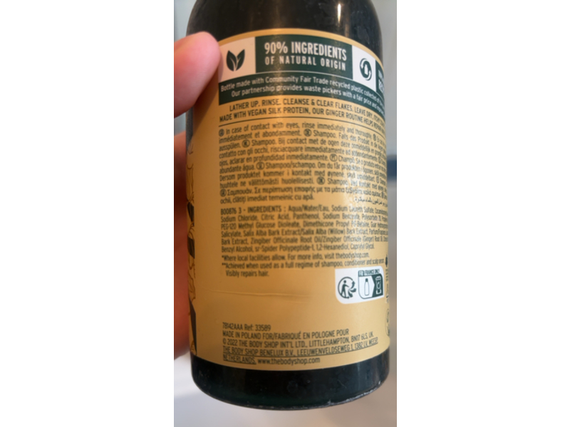 The Body Shop Anti - Dandruff Shampoo, Ginger, 13.5 fl oz/400 mL