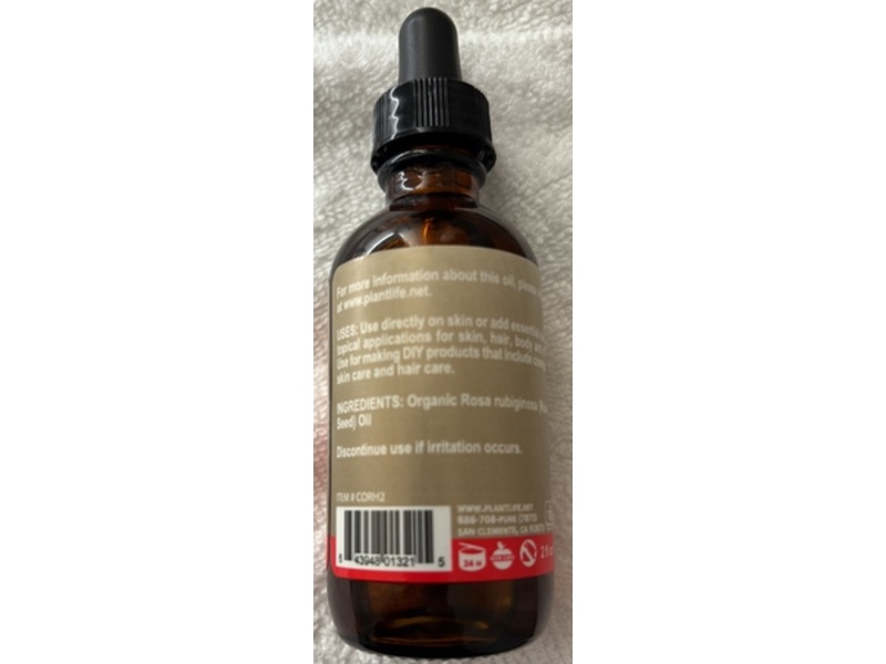 Plantlife Rosehip Seed Oil, 2 fl oz/60 mL