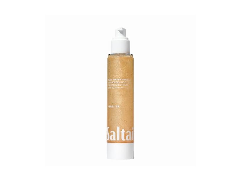Saltair Sunscreen Body Oil, Salt Water Vanilla, SPF 50 PA++++, 4.0 fl oz/118 mL