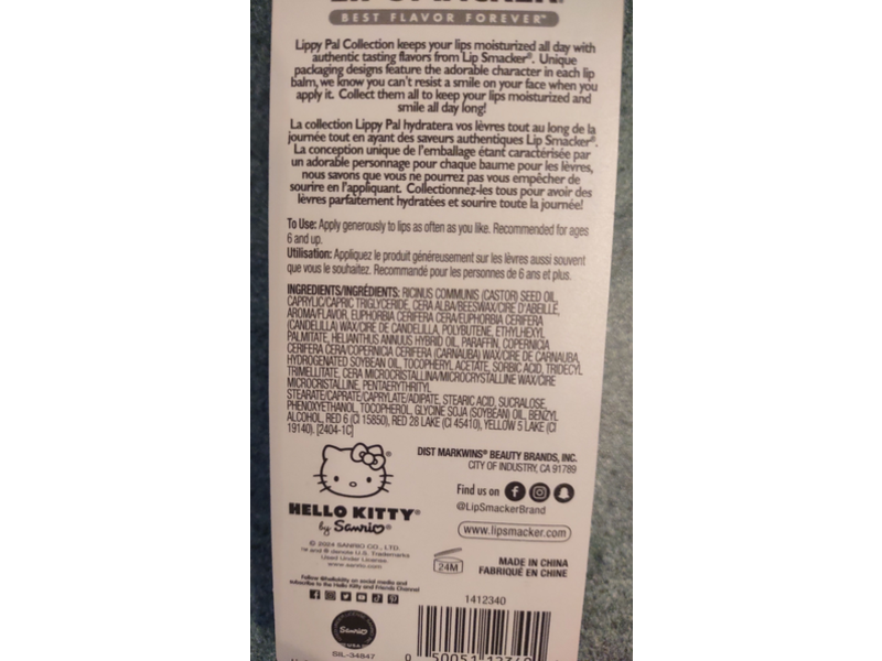 Hello Kitty Lip Smacker, Sweet Strawberry Shake, 0.14 oz/4 g