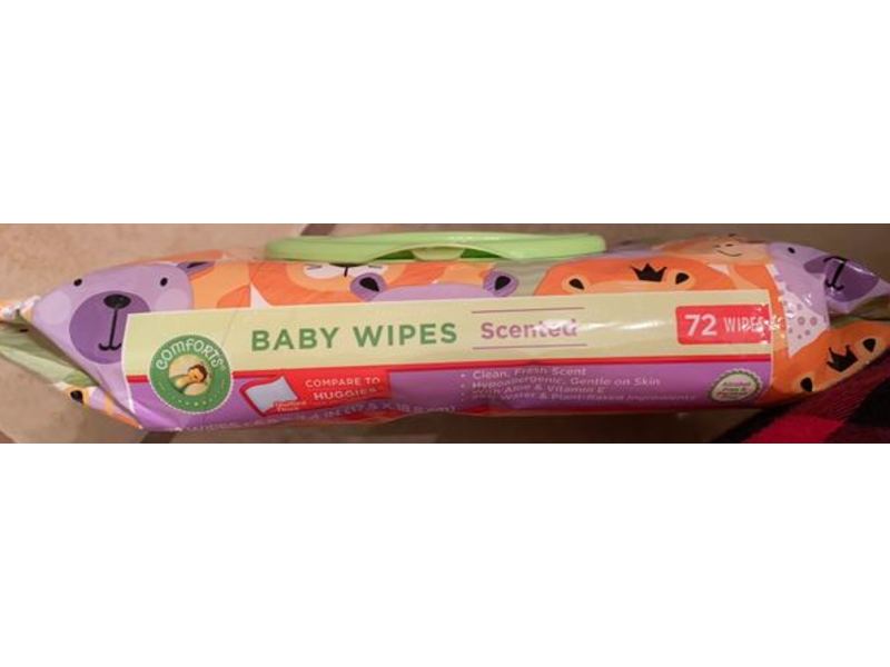 Comforts Baby Wipes, Scented, 72 Count
