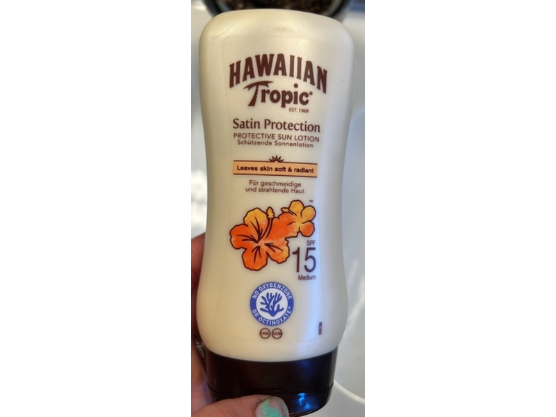 Hawaiian Tropic Satin Protection Sun Lotion, SPF 15, Medium, 180 mL