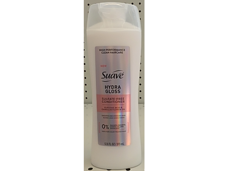 Suave Hydra Gloss Conditioner, Glycolic Acid & Camellia Flower Oil, 12.6 fl oz/373 mL, Pack Of 6