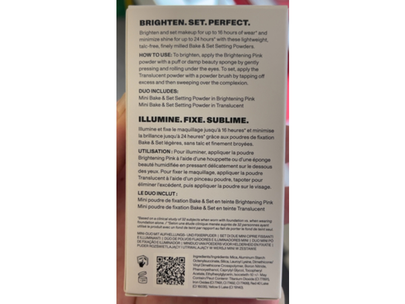 Morphe Totally Set Mini Brighten & Set Powder Duo, Translucent & Brightening Pink, 0.09 oz/2.6 g