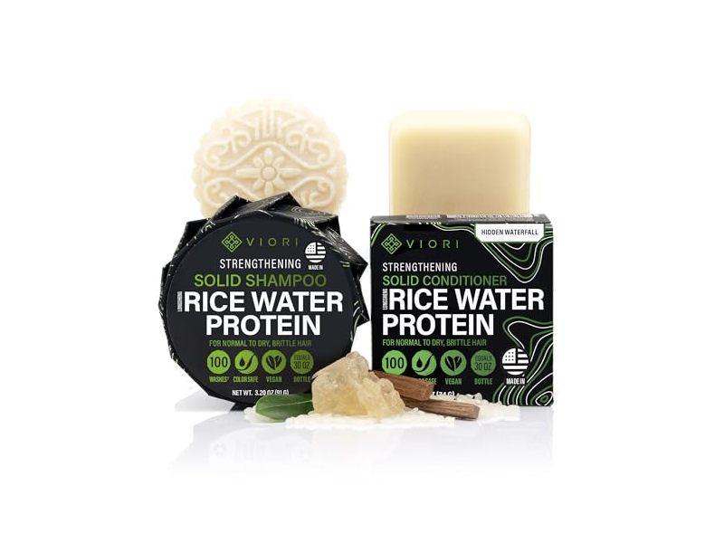 Viori Strengthening Rice Water Protein Solid Shampoo & Conditioner, 5.7 fl oz/162 g