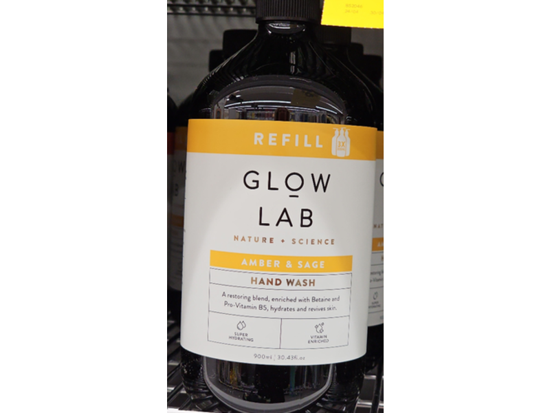 Glow Lab Nature + Science Hand Wash, Amber & Sage, 30.43 fl oz/900 mL