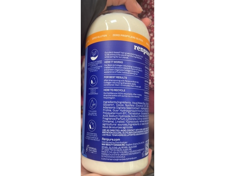 Renpure Volumizing Conditioner, Biotin & Collagen , 28 fl oz/828 mL