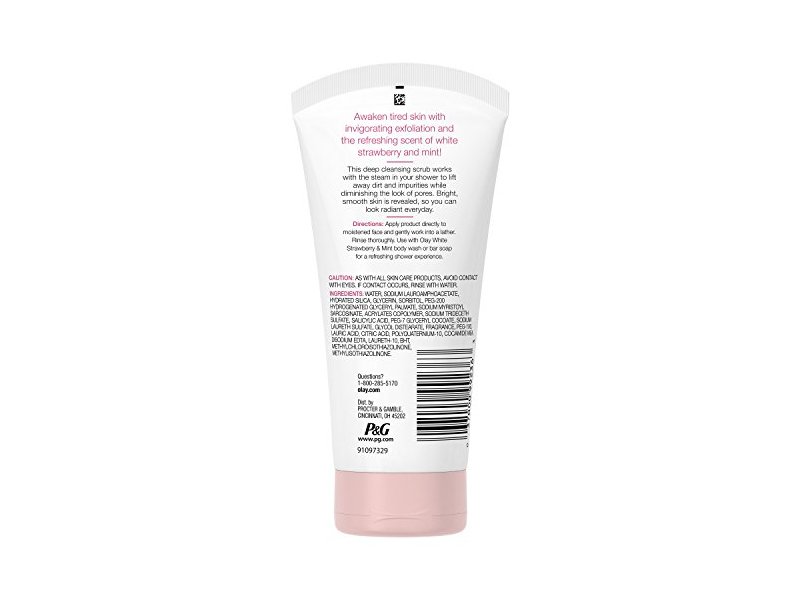 Olay In-Shower Facial Scrub, White Strawberry & Mint, 5.0 fl oz / 150 mL
