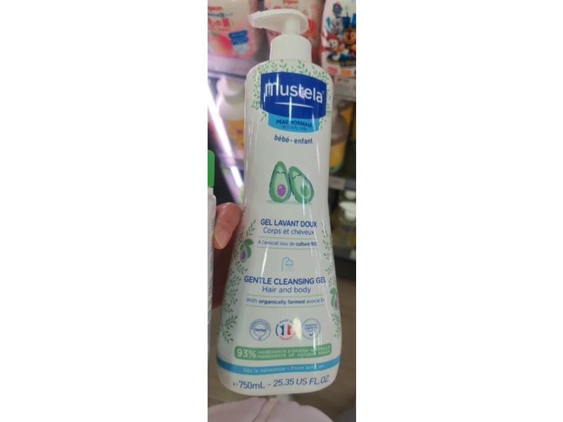 Mustela Hand & Body Gentle Cleansing Gel, 25.35 fl oz/750 mL