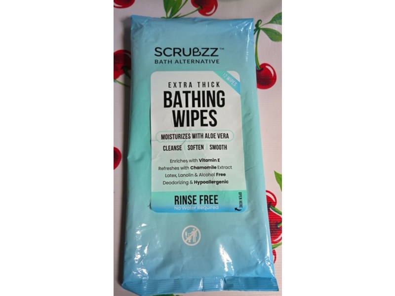 Scrubzz Extra Thick Bathing Wipes, Aloe Vera Fresh Scent, 12 Count