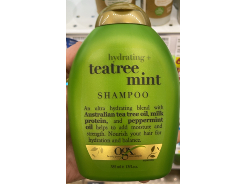 Ogx Hydrating + Shampoo, Tretree MInt, 13 fl oz/385 mL