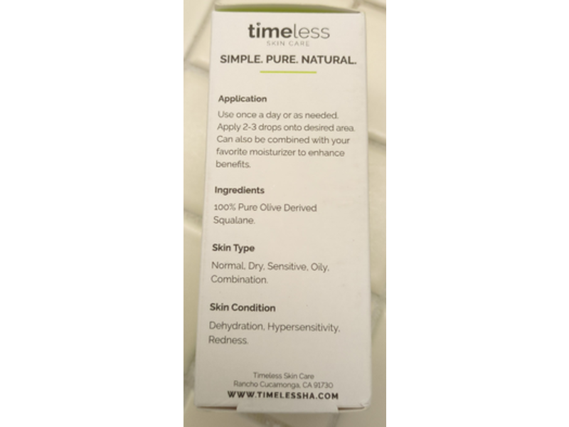 Timeless Squalane Oil 100% pure, 1 fl oz/30 mL