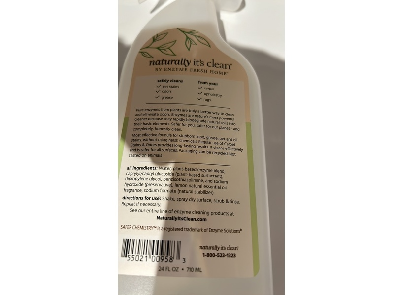 Naturally It's Clean Carpet Stains & Odors, 24 fl oz/710 mL