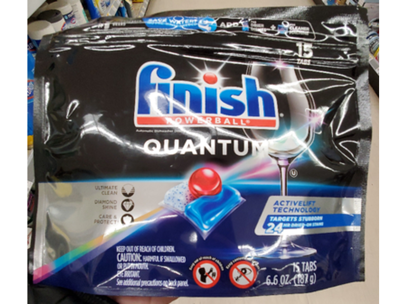 Finish Quantum Dishwasher Detergent, 6.6 oz/187 g, 15 Tabs