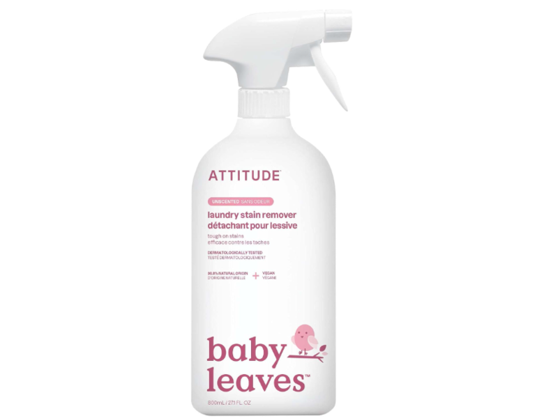 Attitude Baby Leaves Laundry Stain Remover, Unscented, 27.1 fl oz/800 mL
