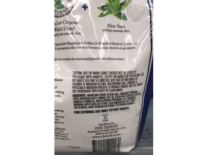 Dr Teal's Pure Epsom Salt Soaking Solution, Clarify & Smooth, 1.36 kg