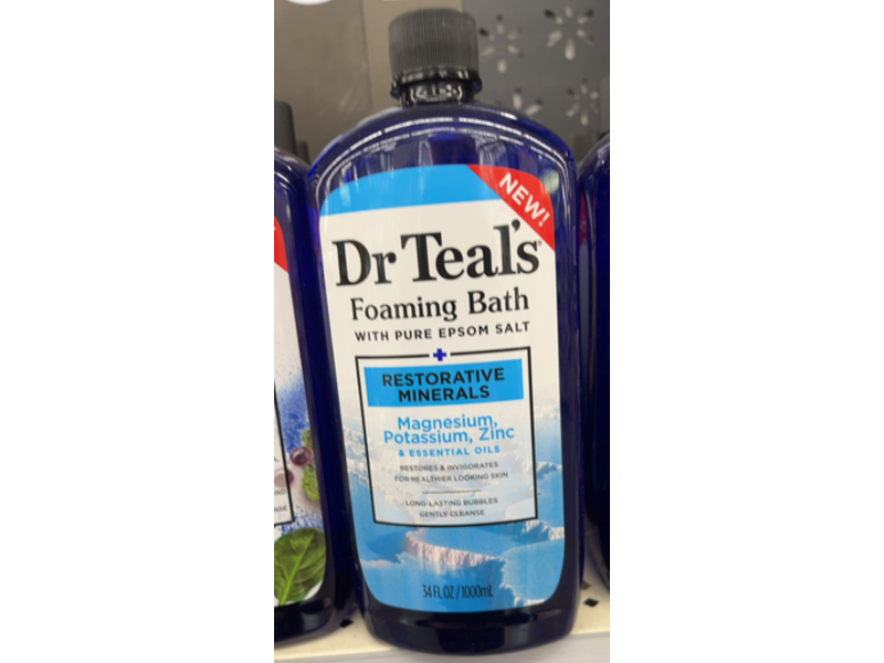 Dr Teal's Foaming Bath, Pure Epsom Salt, 34 fl oz/1000 mL