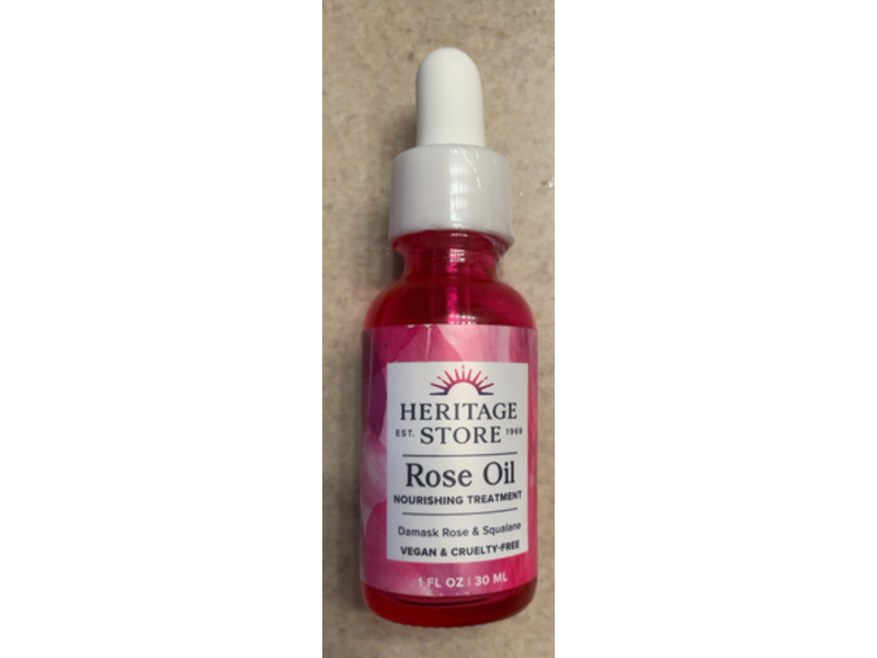 Heritage Store Rose Oil Nourishing Treatment, Damask Rose & Squalene, 1 fl oz/30 mL