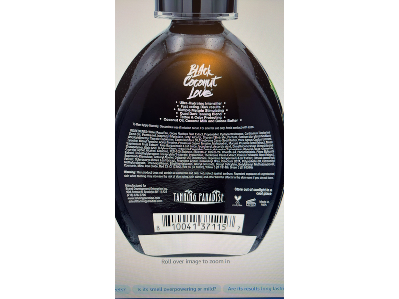 Tanning Paradise Black Coconut Love Tanning Lotion, 13.5 fl oz/400 mL