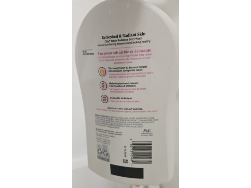 Olay Fresh Radiance Body Wash, Peach & Cherry Blossom, 33 fl oz/975 mL