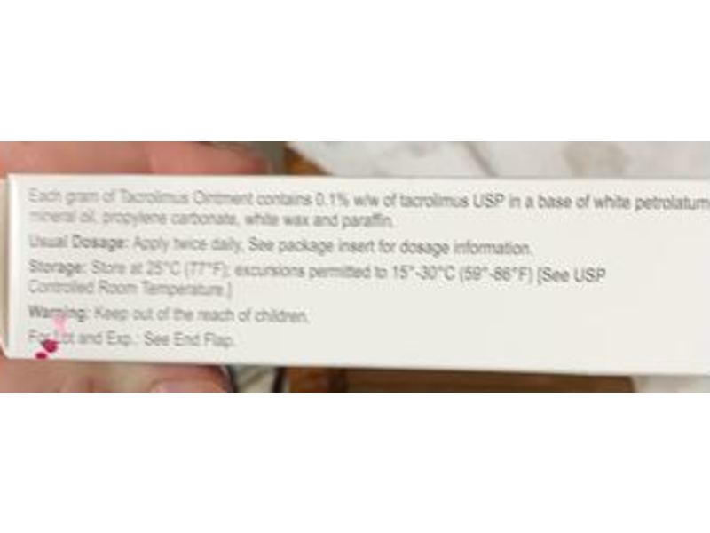 Tacrolimus Ointment 0.1 %, 60g, Accord Healthcare Inc. (RX)