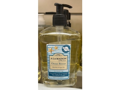 A La Maison De Provence Hand & Body Liquid Soap, Ocean Breeze, 16.9 fl oz/500 mL