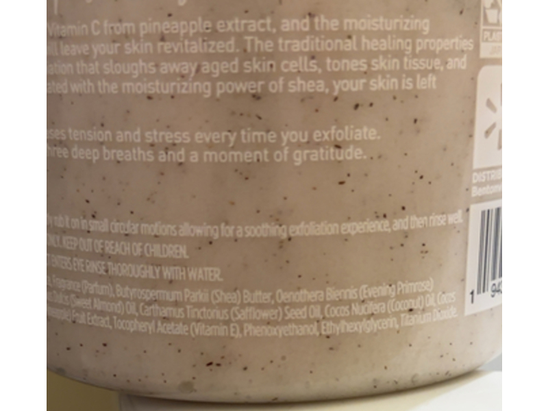 Equate Island Coconut Shea Sugar Scrub, Pineapple Extract & Coconut Oil, 18 oz/510 g