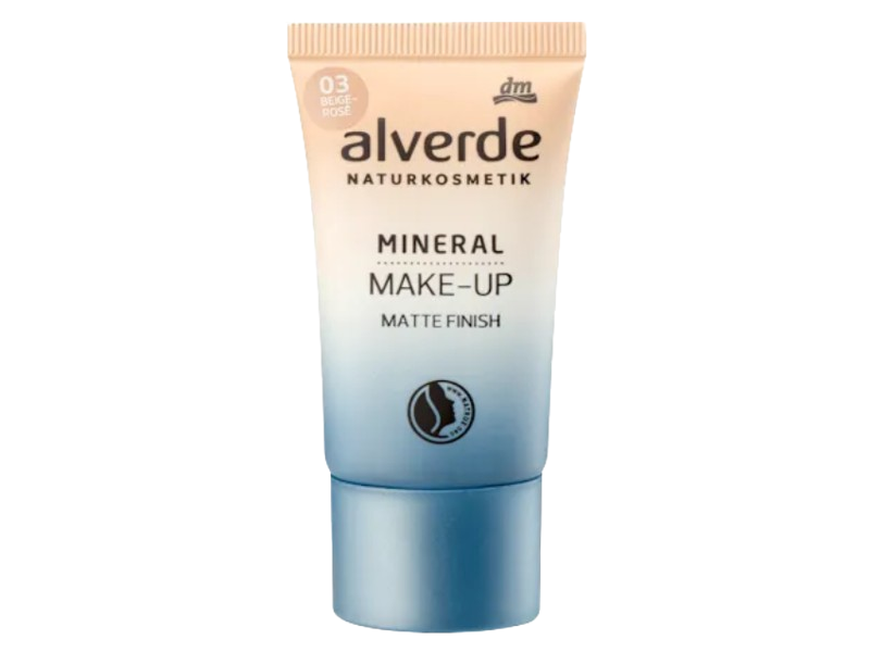 Dm Alverde Naturkosmetik Mineral Make-Up Matte Finish, 03 Beige Rose, 30 mL