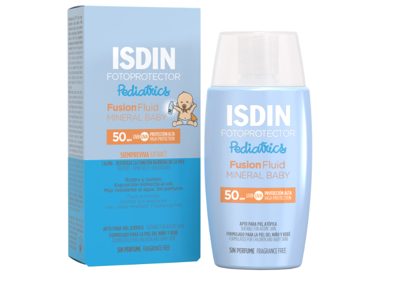 Isdin Fotoprotector Pediatrics Fusion Fluid Mineral Baby Sunscreen, SPF 50, 50 mL