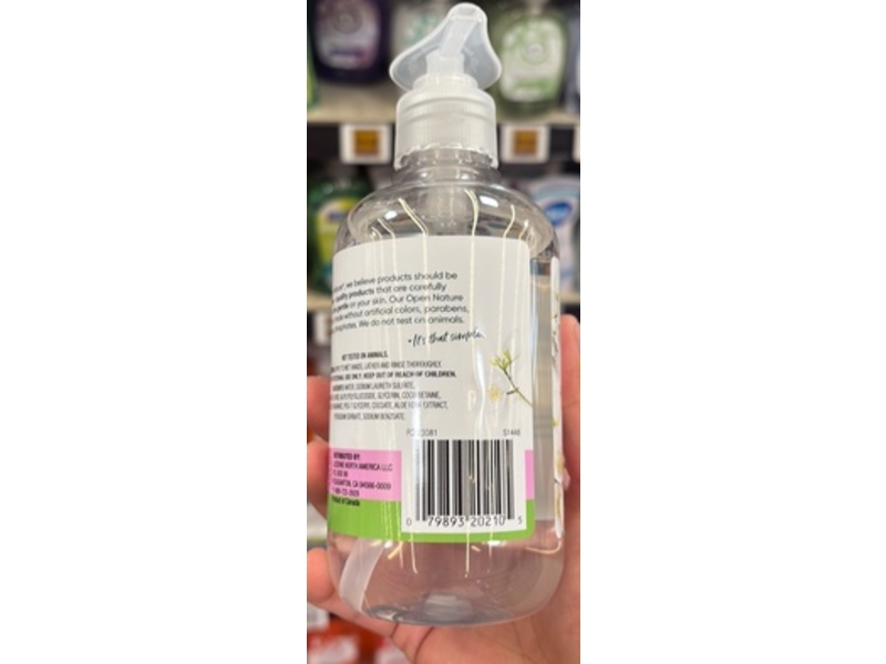 Open Nature Hand Soap, Water Lily & Jasmine Scented, 12 fl oz/355 mL