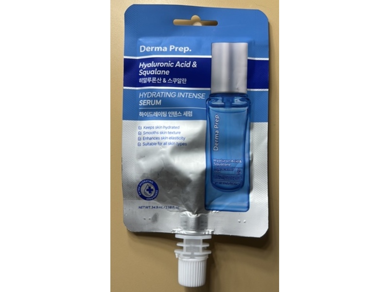 Derma Prep. Hydrating Intense Serum, Hyaluronic Acid & Squalane, 1.18 fl oz/34.9 mL