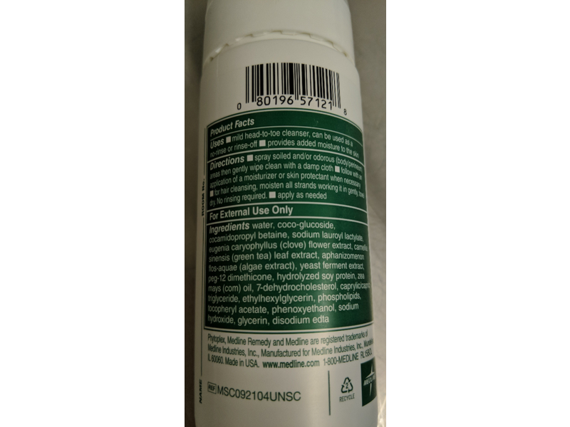 Medline Remedy No-Rinse Foam Cleanser, Phytoplex, 4 fl oz/118 mL