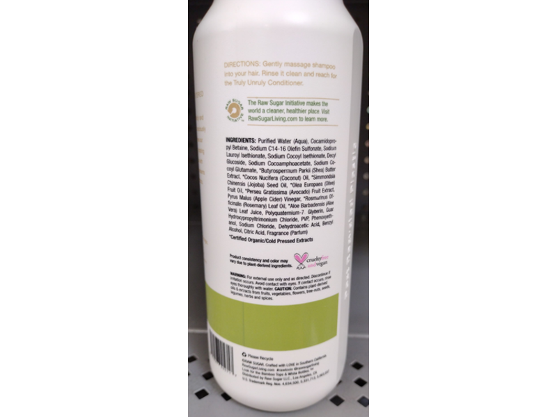 Raw Sugar The Truly Unruly Shampoo, 18 fl oz/532 mL