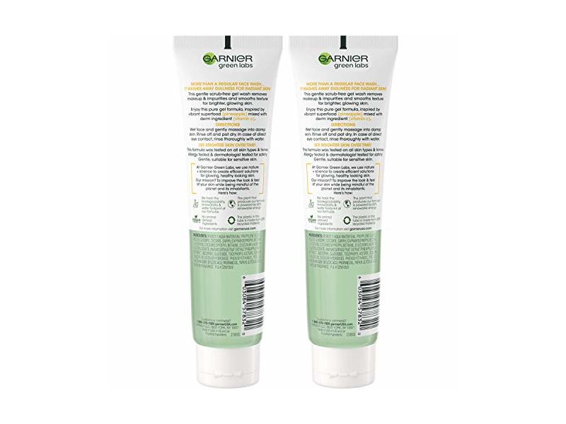 Garnier Green Labs Pinea-C Brightening Gel Washable Cleanser, 4.4 fl oz/130 mL
