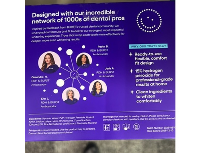 Burst Prefilled Whitening Trays, Mint, 6 Trays