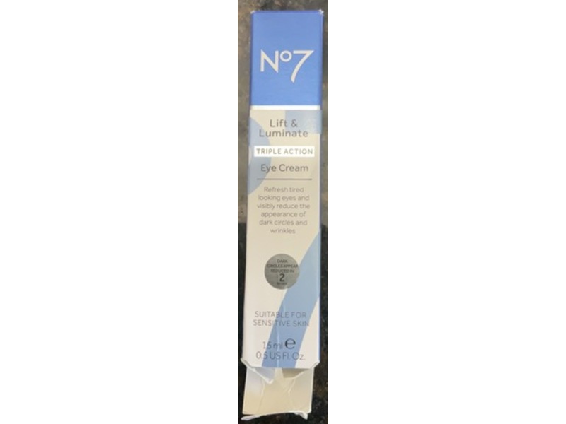 No7 Lift & Luminate Triple Action Eye Cream, 0.5 fl oz/ 15 mL