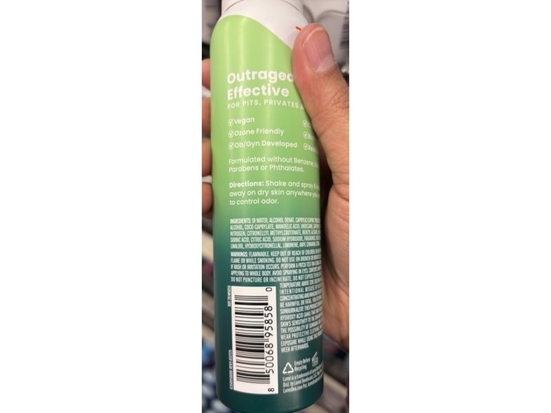 Lume Whole Body Deodorant Invisible Spray, Fresh Alpine, 3.6 oz/102 g, 2 Pack